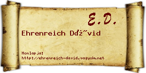 Ehrenreich Dávid névjegykártya